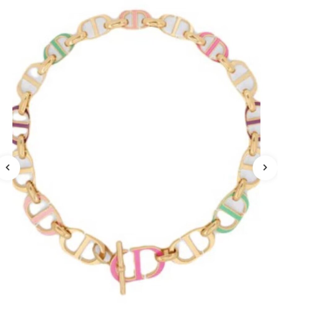 Dior- Reversable COLORFUL CD choker necklace